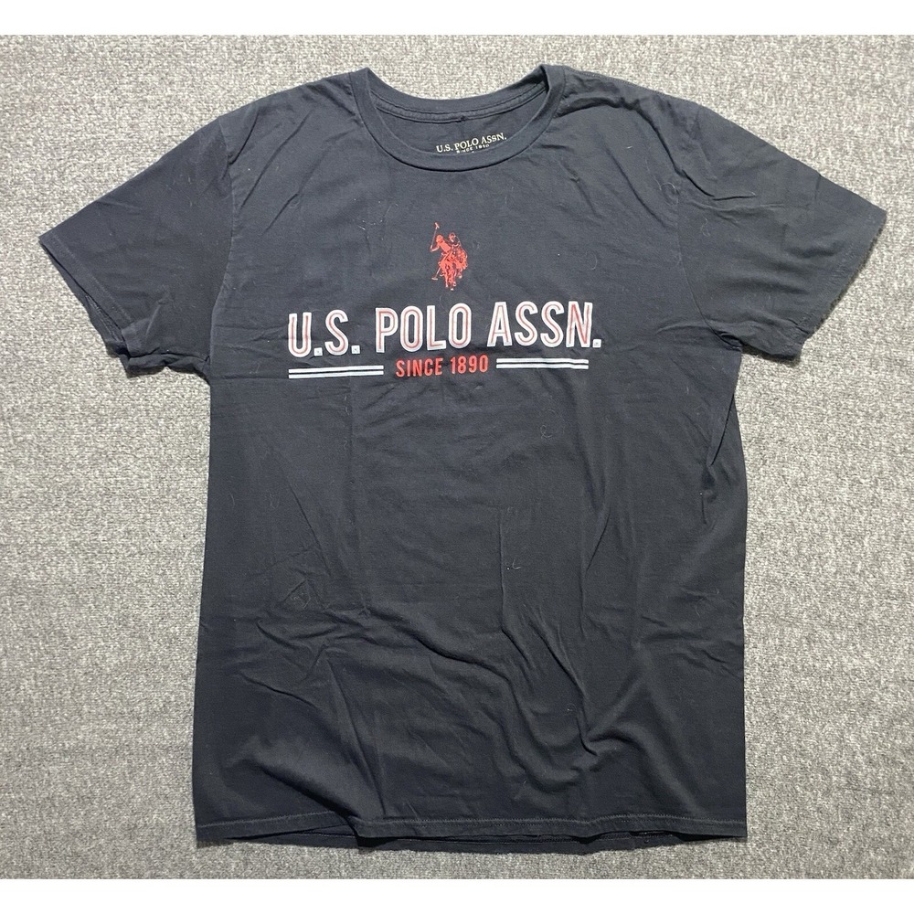 US Polo Assn Mens Short Sleeve Black Pullover T Shirt Size L